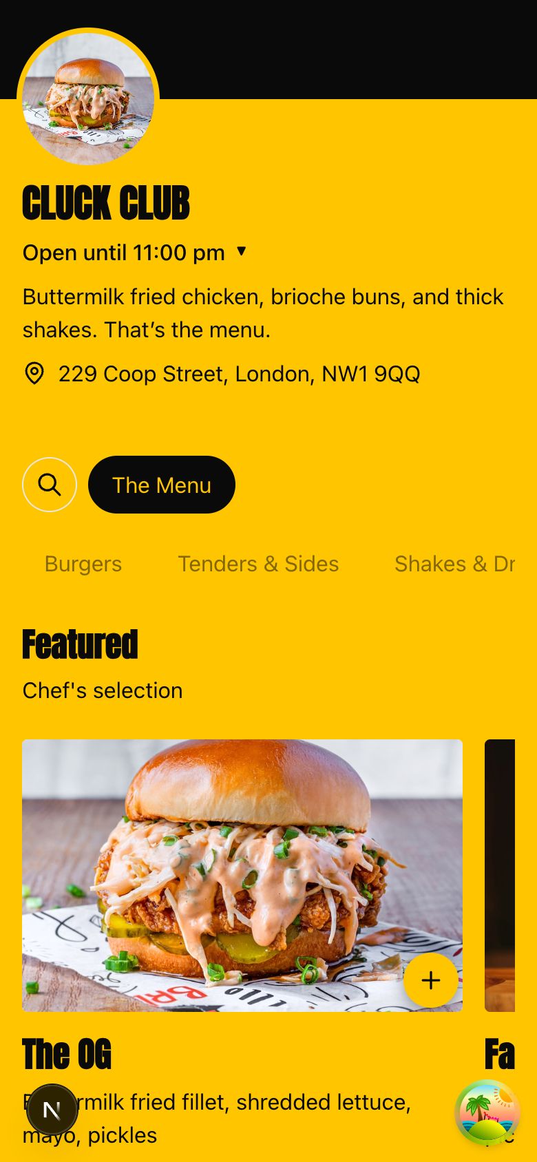 CLUCK CLUB on mobile